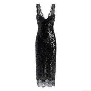Women Sexy Sequin Lace Patchwork Maxi Dress Sparkly Sleeveless Deep V Neck High Waist Bodycon Evening Party Gown Elegant Slim Fit Formal Long Dress