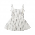 Women's Vintage Polka Dot Mini Dress Polyester Cotton Blend Square Neck Backless Lace-up Summer Beach Party Vacation Elegant Sexy Short Dress