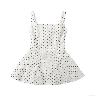 Women's Vintage Polka Dot Mini Dress Polyester Cotton Blend Square Neck Backless Lace-up Summer Beach Party Vacation Elegant Sexy Short Dress