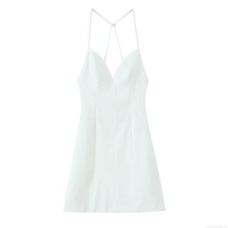 Mini Dress Polyester Sweetheart Neck Criss Cross Backless Spaghetti Strap Solid Color A-Line Slim Fit For Party Evening Date Summer Women Sexy Elegant Short Dress