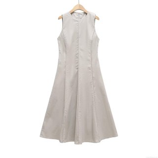 Women's Elegant Sleeveless Maxi Dress Polyester Solid Color Round Neck Wide Hem A-Line Summer Casual Long Dress With Hidden Back Zipper