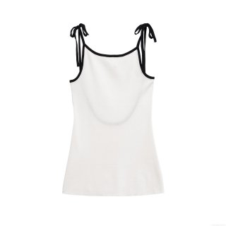 Women's Contrast Bow-knot Knit Mini Dress Mercerized Cotton Polyester Slim Fit Camisole Short Dress For Party Dating Socialite Elegant Style