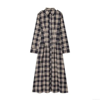 Women Vintage Plaid Long Sleeve Midi Shirt Dress Elegant Brushed Fabric Fold Waist Button Up Lapel Socialite Dress For Autumn Winter