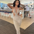 Women Sexy Halter Hollow Out Knitted Maxi Dress Deep V Neck Backless Bodycon Crochet Long Dress for Vacation Party Streetwear Clubwear