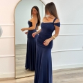 Women's Sexy One Shoulder Maxi Dress Polyester Ruched High Split Bodycon Evening Gown For Party Wedding Formal Occasion Elegant Slim Fit Lady Clothing