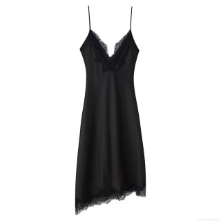 Women Sexy Lace Patchwork Satin Maxi Dress Elegant V Neck Sleeveless Backless Slip Dress For Party Evening Boudoir Style Long Dress