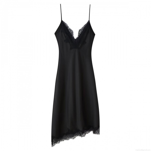 Women Sexy Lace Patchwork Satin Maxi Dress Elegant V Neck Sleeveless Backless Slip Dress For Party Evening Boudoir Style Long Dress