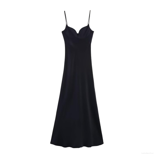 Women's Sexy Satin Slip Maxi Dress V Neck Sleeveless Slim Fit Backless Long Cami Evening Party Dress
