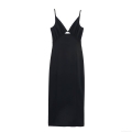 Sexy Backless Cutout Maxi Dress Women Summer Sleeveless Spaghetti Strap V Neck A-Line Long Dress For Party Club Night Out Fashion Streetwear