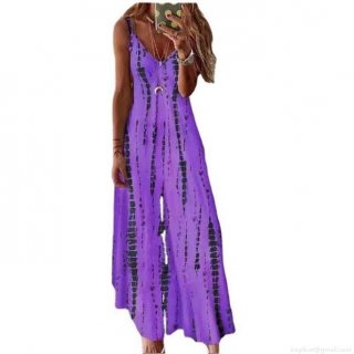 Women's Sleeveless Tie-Dye Camisole Maxi Dress V-Neck Large Swing Loose Polyester Milk Silk Long Dress For Summer Beach Vacation Holiday Bohemian Casual Women Ladies Streetwear