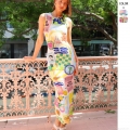 Women Sleeveless Printed Maxi Dress Polyester Sexy Bodycon Long Dress For Vacation Summer Beach Streetwear Artistic Graphic Pattern Clothing