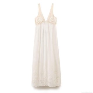 Women's Sexy Bohemian Crochet Lace Maxi Dress Deep V-neck Backless Embroidery Patchwork Elegant White Long Party Dress For Summer Vacation