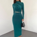Women Mock Neck Mesh Patchwork Long Sleeve Dress Ruched Bodycon Maxi Dress Sexy Slim Fit Evening Party Clubwear Cocktail Autumn Gown Polyester Spandex