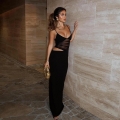 Women Sexy Black Mesh Patchwork Cami Maxi Dress Elegant Sleeveless Cut Out Bodycon Long Dress For Party Club Night Out Summer Autumn Vestidos