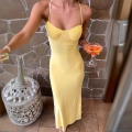 Women's Sexy Backless Lace Splicing Satin Slip Maxi Dress V-Neck Bodycon Sleeveless Party Evening Long Dress For Summer Vacation