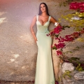 Women's Sexy Satin V-Neck Spaghetti Strap Backless Maxi Dress Slim Fit Bodycon Fish Tail Evening Gown For Wedding Party Clubwear