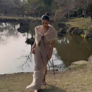 Women Sexy Faux Fur Trim Halter Maxi Dress With Shawl Polyester Spandex Slim Fit Bodycon Long Dress For Autumn Winter Evening Party