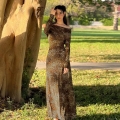 Women Leopard Print Maxi Dress Sexy Off Shoulder Long Sleeve Bodycon Long Dresses For Party Club Evening Chic Autumn Polyester Knit Dress