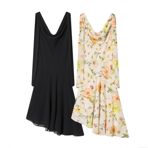 Women's Sexy Cowl Neck Fishtail Maxi Dress Sleeveless Irregular Hem Polyester Floral Print Bodycon Long Dress For Party Club Summer Vacation