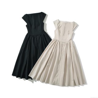 Women Elegant Mesh Splicing Sleeveless Maxi Dress Boat Neck Pleated A-Line Party Gown Solid Color High Waist Graceful Evening Dress For Ladies