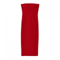 Women's Red Sexy Tube Top Maxi Dress Polyester Spandex Bodycon Strapless Sleeveless Long Dress With Back Slit Hidden Zipper For Evening Party Wedding Guest Elegant Style