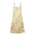 Women's Floral Print Maxi Dress Summer Sleeveless Spaghetti Strap Square Neck Backless Long Dress Casual Beach Vacation Party Elegant Sundress