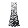 Women's Elegant Retro Polka Dot Sleeveless Maxi Dress Lightweight Chiffon Round Neck Long Flowy Sundress For Summer Party Vacation Ladies Fashion