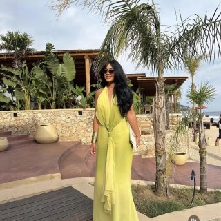 Women's Elegant Gradient Halter Maxi Dress Deep V-Neck Backless Tie-Knot Waist Sleeveless Chiffon Long Sundress For Summer Vacation Beach Party