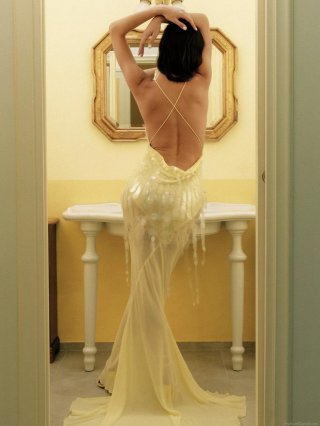 Women's Elegant Pale Yellow Deep V-Neck Backless Sequin Maxi Dress Sexy Slim Fit Sleeveless Mesh Tulle Party Banquet Evening Gown Wedding Guest Dress