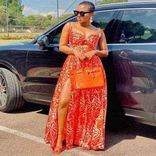 Women's Summer Floral Print Maxi Dress Sexy Halter V-Neck Sleeveless Cutout High Slit Long Dress Elegant Boho Polyester Sundress For Vacation Party