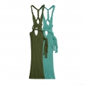 Women Sexy Backless Halter Knit Midi Dress Ribbed Cut Out Bodycon Fringe Dress Summer Emerald Green Sleeveless Bohemian Beach Party Dress