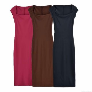 Women Square Neck Bodycon Midi Dress Elegant Slim Fit Sleeveless Solid Color Stretch Knit Dress For Office Party Club Cocktail Lady Chic Evening Wear