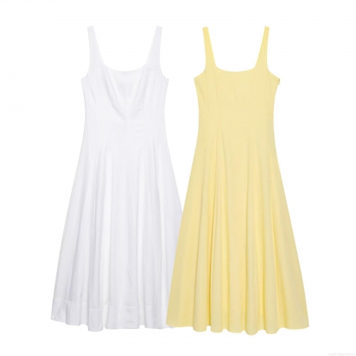 Women's Summer Elegant Solid Color Waist-Slimming Slip Midi Dress Polyester Spandex Blend A-Line Sleeveless Sexy Party Dating Holiday Long Dress