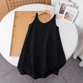Women's Knit Blend Loose Midi Dress Fashion Simple U-Neck Sleeveless A-Line Tank Dress Autumn Casual Solid Color Slip Dress For Women
