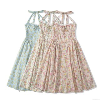 Women's Halter Neck Floral Print Dress Elegant Smocked Waist Backless Sundress With Bow Tie Lace Trim Summer Vacation A-Line Maxi Dress