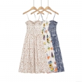 Women's Summer Spaghetti Strap Smocked Midi Dress Bohemian Floral Fruit Paisley Print A-Line Sleeveless Vacation Beach Sun Dress