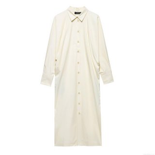 Women Elegant Shirt Dress Long Sleeve Single Breasted Loose Maxi Dress Solid Color Lapel Collar Midi Dresses For Women Office Lady Casual Spring Fall Fashion
