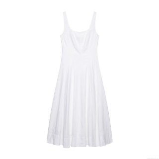 Women's Elegant Minimalist Midi Dress Linen Polyester Blend Sleeveless Sling Side Zipper Solid Color Long Dress For Summer Beach Party Daily Wear