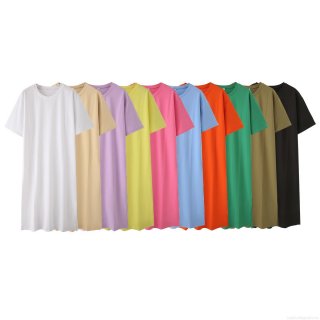 Women's Casual Short Sleeve Round Neck Maxi T-Shirt Dress With Slit Detail Cotton Blend Elegant Solid Color Loose Fit Long Dress