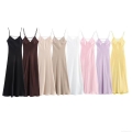 Women's Elegant Satin Slip Maxi Dress Backless V Neck Cross Strap Midi Dress For Party Evening Banquet Bodycon Chic Solid Color Polyester Silk Feel Sleeveless