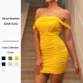 Women's Sexy Ruched Bodycon Mini Dress Off Shoulder Strapless Pleated Mesh Solid Color Party Night Out Clubwear Sleek Summer Short Dress Polyester