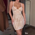 Women's Sexy Lace Bodycon Mini Cami Dress Polyester Corset Style Slim Fit Backless Party Clubwear Dress For Date Night Night Out