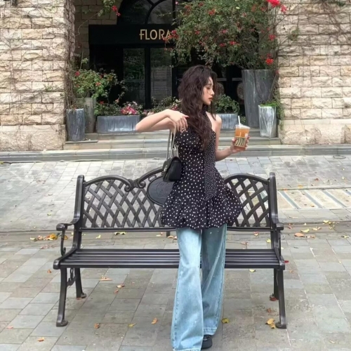 Women's Sexy One Shoulder Polka Dot Mini Dress Retro Ruched Ruffle Hem Sleeveless Bodycon Short Dress Summer Party Wear Fashion