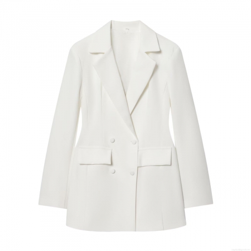 Women's Elegant Double Breasted Blazer Dress Long Sleeve Lapel Slim Fit Mini Suit Dress With Flap Pockets For Business Office Work Daily Wear