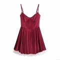 French Vintage Wine Red Velvet Mini Dress Women Elegant White Lace Trim Camisole Dress Party Night Clubwear Sexy Slim Fit Bodycon Short Dresses