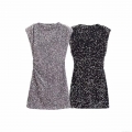 Women's Sexy Sequin Sleeveless Mini Dress Shiny Bicolor Nightclub Party Bodycon Short Dress Elegant Evening Outfits For Women