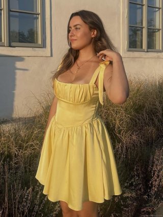 Elegant Women's Satin-Like Mini Dress Featuring Adjustable Bow Straps And Pleated Bust Design Sleeveless A-Line Backless Solid Color Summer Sundress For Vacation Party Clubwear