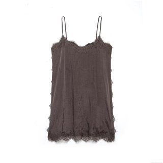 Sexy Satin Polyester Lace Stitching Camisole Dress For Women V-Neck Sleeveless Solid Color Backless Summer Casual Streetwear Mini Dress