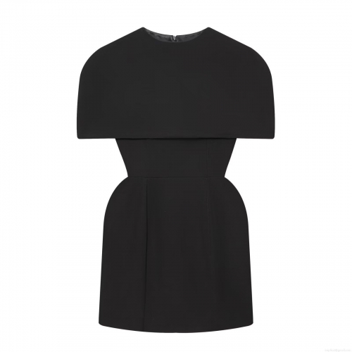 Women's Elegant Round Neck Shawl Mini Dress Polyester Spandex Slim Fit Cinched Waist Tulip Skirt Solid Color Short Sleeve Dress For Daily Party