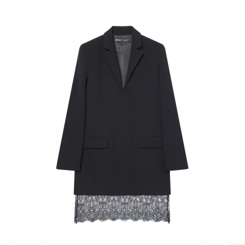 Elegant Lace Patchwork Suit Dress Women V-Neck Long Sleeve Stretch Polyester Mini Dress Slim Fit Bodycon Party Celebrity Style Short Dresses